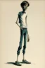 Placeholder: concept art skinny boy 20 years, 1970