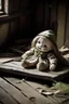 Placeholder: An old rag doll lies forgotten in the corner of an attic