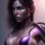 Placeholder: a Photorealistic dramatic hyperrealistic lara croft cyberpunk paint, big breast, big eyelash, Crystal purple eyes, elegant,Artgerm, Beautiful dynamic,shadows,Artstation,concept design art,Octane render,8K, bw