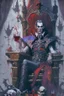 Placeholder: Strahd von Zarovich drinking wine upon a throne of skulls