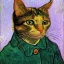 Placeholder: Portrait of a cat by Van Gogh