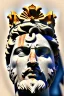 Placeholder: Ultra Realistic image, Roman sculpture, white marble material, Lionel Messi, gold Laurel leaves wreath, god crown, renaissance ornaments, one gold star in heart, sun ornament, sun rays background, chisel style, waist up portrait, emperor style, epic, celestial, cinematic lighting, God light, god rays, 4k resolution, smooth details, ornate details, soft lighting, unreal engine 5, art station, substance 3d.