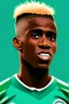 Placeholder: Victor Osimhen Nigerian football player ,cartoon 2d