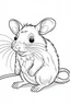 Placeholder: coloring page for kids, rat, cartoon style, thick outline, low details, no shading, no color