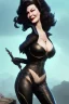 Placeholder: Ava Gardner as evil queen in black leather, busty, cleavage, curvy, angry, stern look. character design by cory loftis, fenghua zhong, ryohei hase, ismail inceoglu and ruan jia. unreal engine 5, artistic lighting, highly detailed, photorealistic, fantasy