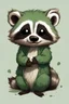 Placeholder: Green raccoon cute art