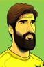 Placeholder: Alisson Becker Brazilian football player cartoon 2d