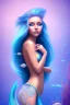 Placeholder: girl, cute, beautiful, mermaid tail, blue hair, underwater, glitter