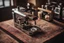 Placeholder: A photo of an espresso machine made by Islamic rug pattern design backlit with a full depth of field