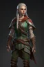 Placeholder: female young adult high elf ranger wearing medieval clothes with hands behind her back