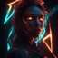 Placeholder: Cosmic dream face, woman, neon, abstract, amazing shadow and lightning, 4k, cinematic, glowing eyes, cosmic, face, dream, space, stars, amazing, art, glowing, fire