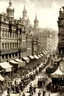 Placeholder: an Victorian era photograph of a bustling Elf city