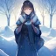 Placeholder: Clear Focus, High resolution, a girl in the snow