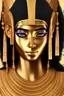 Placeholder: egypt female god frontal portrait shot with sony alpha a9, gold, high contrast