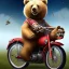 Placeholder: Old bear riding on a bike