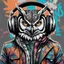 Placeholder: Illustrative sketch of a humanoid owl in music with headphones, ultra quality, hyper detailed, graffiti, concept art, maximalism, 8k