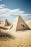 Placeholder: An ivory desert with shiny pyramids painted by Pablo Picasso
