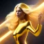 Placeholder: beautiful cosmic golden woman, long blond hair, nice smiling, magic glamour make up, delicate colors, beautiful glamour galactic golden dress, ultra sharp focus, 8k, unreal engine 5, extremely sharp detail, light effect, soft light atmosphere of a spaceship, smooth, full of details, face in front, complete vision of body