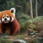 Placeholder: pixar art style of a super cute baby red panda in natural environment, vivid color, full body, by mobeius, au naturel, hyper detailed, digital art, trending on artstation, cinematic lighting, studio quality, smooth render, unreal engine, octane render, art style by klimt and nixeu and ian sprigger and wlop and krenz cushart