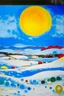 Placeholder: A sky blue tundra with very cold snow painted by Wassily Kandinsky