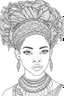 Placeholder: african girl face with beautiful hairstyle coloring book cover