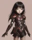 Placeholder: Detailed anime child girl, dark brown hair, black and red dragon scale armour, intricate details, full body portrait, keep head in frame, slight smile, black Japanese motif, concept art, highly detailed, digital painting, concept art, sharp focus, illustration, art by Yoji Shinkawa, WLOP and greg rutkowski and alphonse mucha and artgerm and yanjun Chen and Junji ito and Makoto Shinkai, HDR, octane render