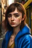 Placeholder: 1girl, hoodie, arm tattoo, portrait, asymmetrical bangs, bandaid, short hair, bangs, breasts, freckles, grey eyes, large breasts, looking at viewer, neck tattoo, nose piercing, pink hair, scar, scar on face, solo, tattoo on face, upper body, detailed background, town, alley, dark alley, portrait, hood on head, night, angry, close up, closed mouth, , ((masterpiece)), absurdres <lora:arcane_offset:1>