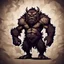 Placeholder: Bugbear looking scary, in wall decal art style, background night