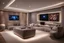 Placeholder: a dedicated home cinema room with LED ambient lighting in the walls