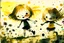 Placeholder: cute chibi anime smiling faced daisy flowers playing football in sunshine, styles of Paul Klee Dee Nickerson and Tim Burton, melting watercolor and black ink outlines on wet paper, soft, shading strokes, in sunshine, ethereal, cinematic postprocessing, bokeh, dof