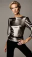 Placeholder: photography of a beautiful anorexic woman, silver satin blouse, megyn kelly show