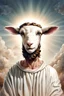 Placeholder: Jesus but his head is the head of a lamb