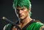 Placeholder: Zoro in 8k live action anime artstyle, one piece them, Young man, dynamic pose, intricate details, highly detailed, high details, detailed portrait, masterpiece,ultra detailed, ultra quality