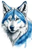 Placeholder: drawing of wolf with white and blue fur