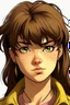 Placeholder: jojos style brown mullet bangs japanese girl character