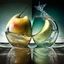 Placeholder: Beautiful double image by blending a windy sea and glass pears. The sea should serve as the primary background, skillfully incorporating its details into shiny glass pears, sharp focus, double exposure, shiny glass apple, (pear transparent glass shape) (sea inside) lifeless, dead, glass apple, earthy colors, decadence, complex design, ultra-realistic, high-definition, highly detailed, dark softbox image, ray tracing, cinematic, HDR, realistic (double exposure: 1.1)