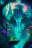 Placeholder: A fantastical landscape painting of a lush, alien jungle on a distant exoplanet, with bioluminescent plants, towering waterfalls, and an array of otherworldly creatures, executed in a rich color scheme and imbued with a sense of awe and wonder.