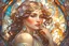 Placeholder: Stained Glass beautiful girl with jewels, pastel colors, in sunshine elegant extremely detailed very attractive beautiful dynamic lighting colourful Alphonse Mucha