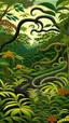 Placeholder: A rainforest filled with vipers painted by Henri Rousseau