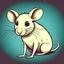 Placeholder: Rat cow, with rat ears and tail lineal caricature art