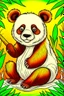 Placeholder: DRAW TO COLORING OF A PANDA WITH A BAMBOO BACKGROUND, CARTOON STYLE, LOW DETAILS, THICK LINES, NO SHADING