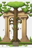 Placeholder: a pixel tree that sprouts in the shape of a portal door for the 2d sidescroller game side view