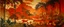 Placeholder: A reddish orange colored wild jungle with dinosaurs designed in African pottery painted by John Singer Sargent