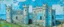Placeholder: A light blue fortress with number ones painted by Vincent van Gogh