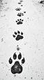 Placeholder: a path of dirty dog prints, black on white