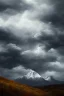 Placeholder: 5. Generate an image of a dramatic stormy sky over a mountain range