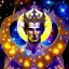 Placeholder: A divine being made from the combination of water and sun with cosmic powers and Dracula God-like man with infinite power who owns the galaxies and wears a beautiful crown A battle suit made of galaxies and stars with a glove that has seven endless stones with a mighty army behind him