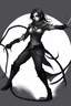 Placeholder: female gray skin Shadar-Kai wielding a Whip a whip made out of black thorns