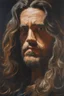 Placeholder: Oil on canvas, chiaroscuro, deep shadows, fairytale, 16th century masterpiece, rich deep colors, highly detailed portrait Superman, long black hair, blue eyes, slight smile, Boris Vallejo, Frank Frazetta, Julie bell, Caravaggio, Rembrandt, Michelangelo, Picasso, Gilbert Stuart, Gerald Brom, Jim Lee, Alex Ross, Dorian Vallejo, Stan Lee Lunar Display, northern lights, glowing, beautiful, Boris Vallejo, Frank Frazetta, Julie bell, Caravaggio, Rembrandt, Michelangelo, Picasso, Gilbert Stuart, Gerald