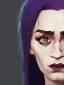 Placeholder: Portrait of a 30 year old strange witch like Emily Blunt